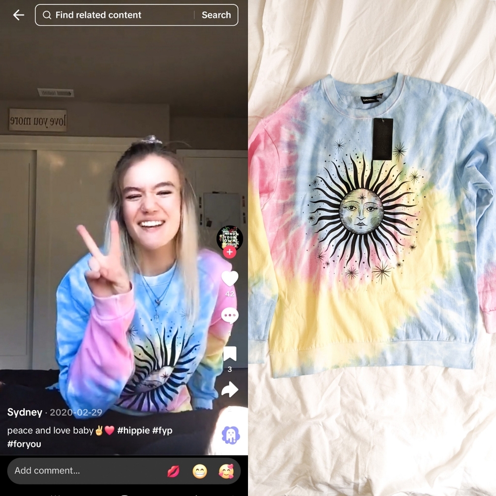 CHEMISTRY Tie Dye Crew Neck Sweater